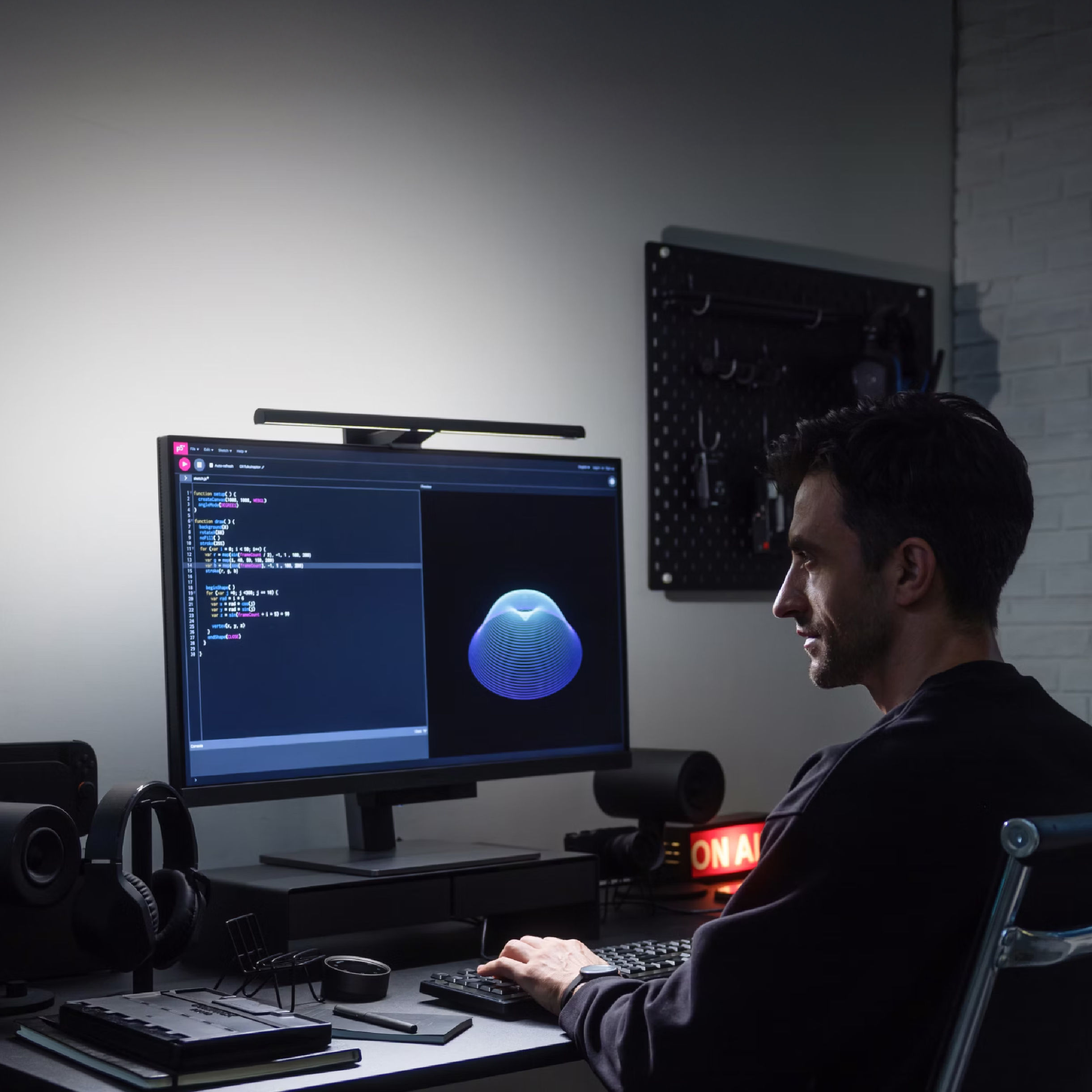 Curved Monitor Light Bar for Dark Room | BenQ ScreenBar Halo 2